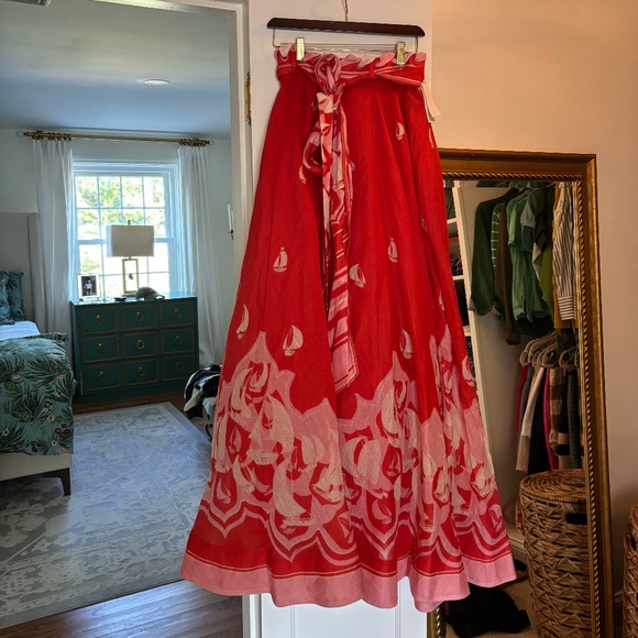 Zimmermann Dresses & Skirts - Zimmermann high tide red maxi skirt